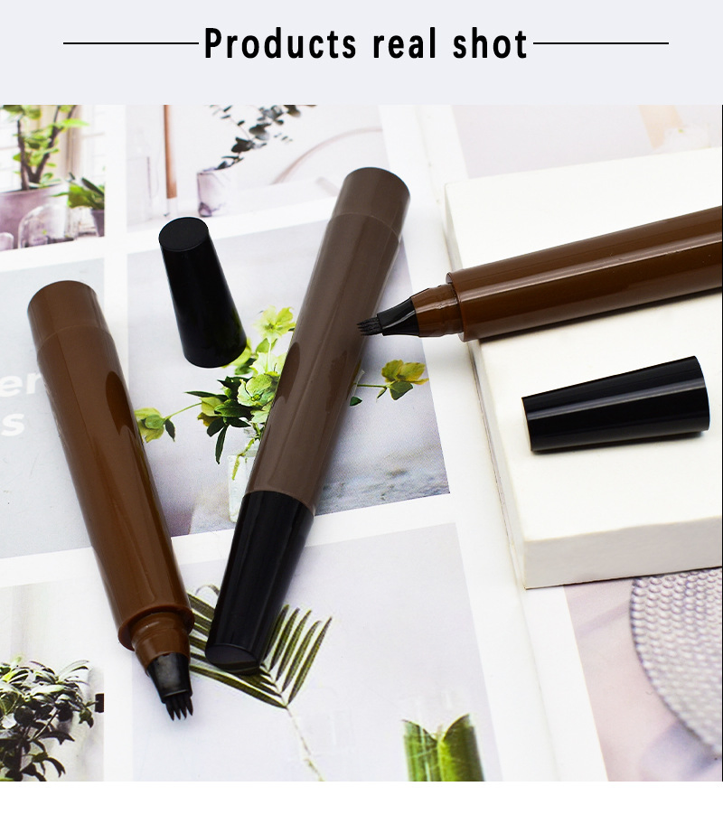 Newest Waterproof Tattoo Eyebrow Ink Cosmetic Pen with Fork Tip Cosmetic Factory