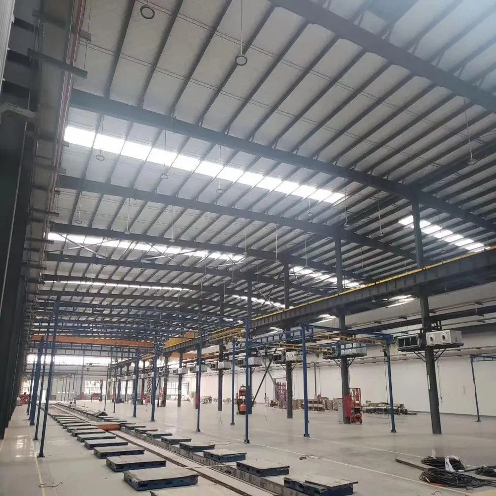 Large Span/Multi Story Galvanized or Painted Fireproof Prefabricated Portal Frame Light Steel Structure Industrial Commercial Prefab Metal Factory Building