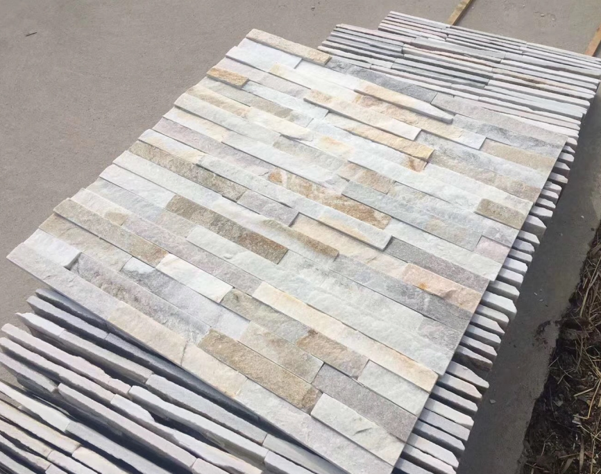 Exterior Wall Tile Beige Natural Cultrual Slate Stone Veneer for Interior Fireplace