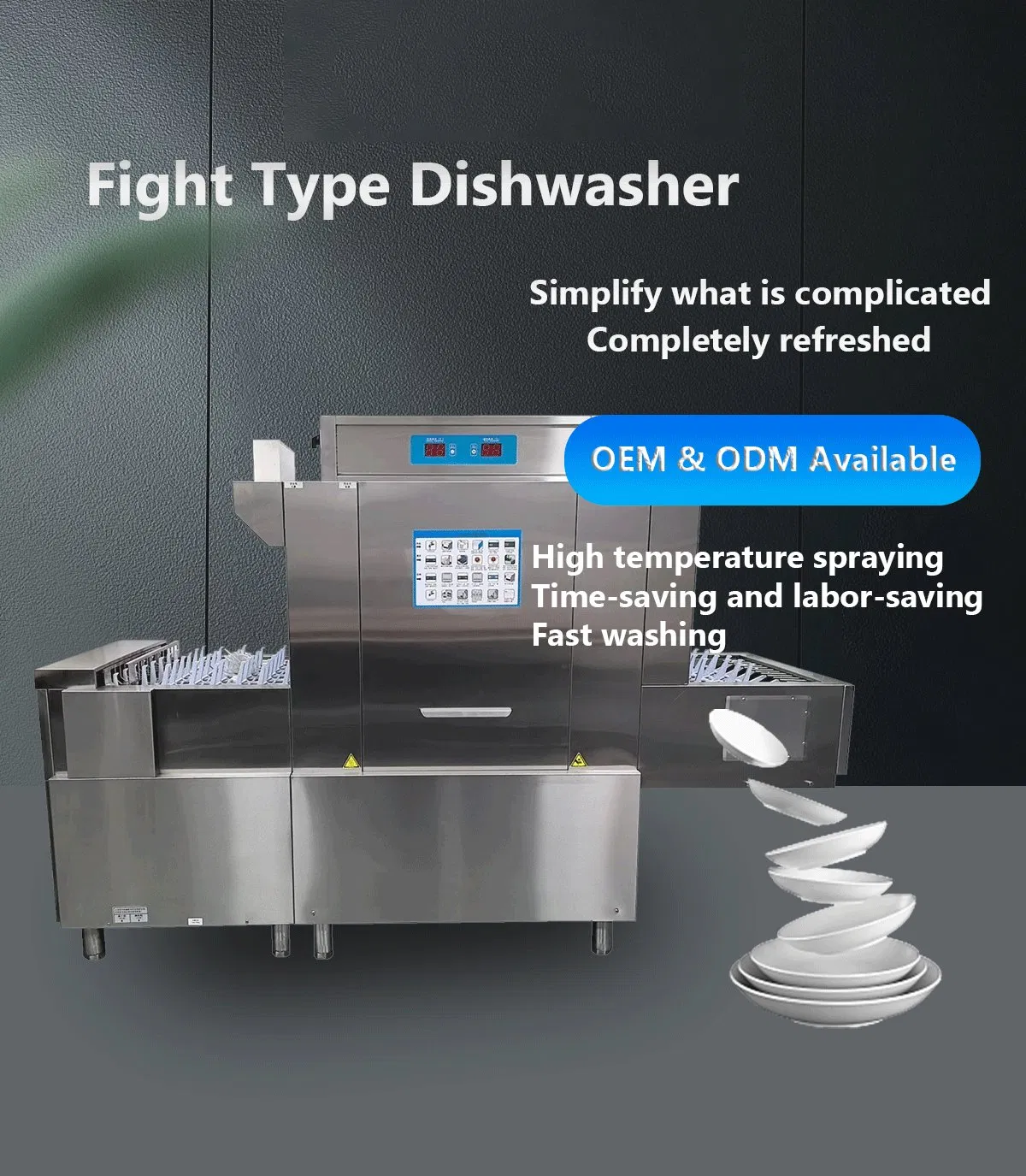 Industry Tunnel Type Conveyor Dishwasher Commercial Conveyor Dishwasher for Hotels Restaurants Cafes