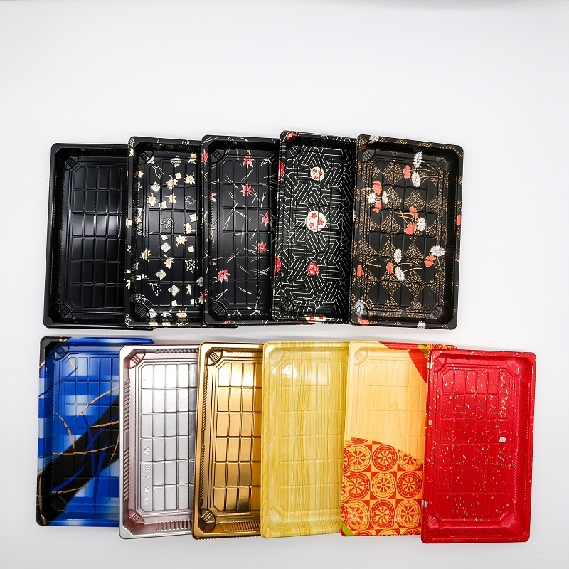 Disposable Rectangle Plastic Anti-Fog Sushi Container Tray for Package Tableware
