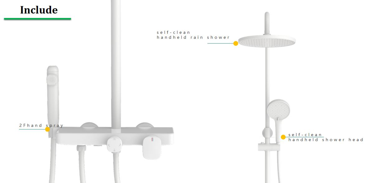 Luxurious Rainfall Shower Faucet Set with Self-Cleaning Features