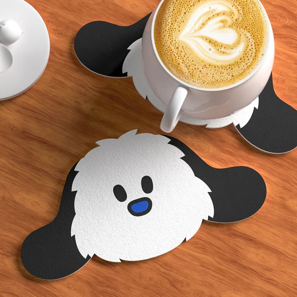 Bulk Round Eco Friendly Coloured Felt Coasters Set for Drinks Handmade Slate Table Drink Coasters for Glasses Cups