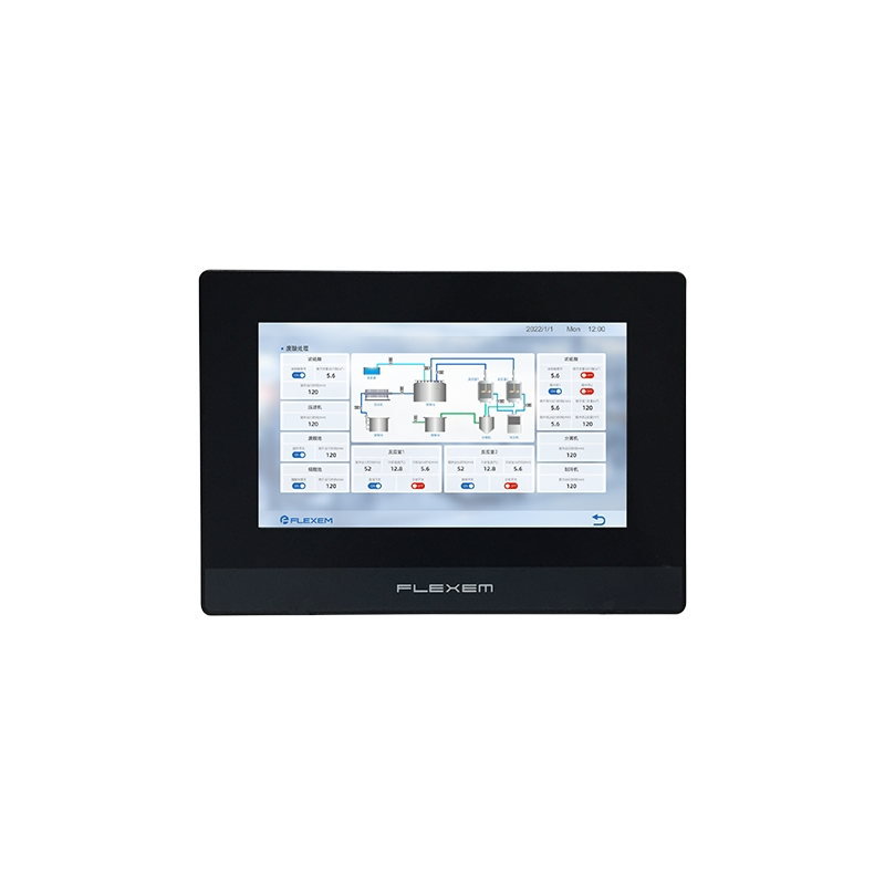 Flexem FE7070C HMI 7" resistive touchscreen gray plastic enclosure 800x480 resolution 24-bit colors enhances the touch-and-control experience for users