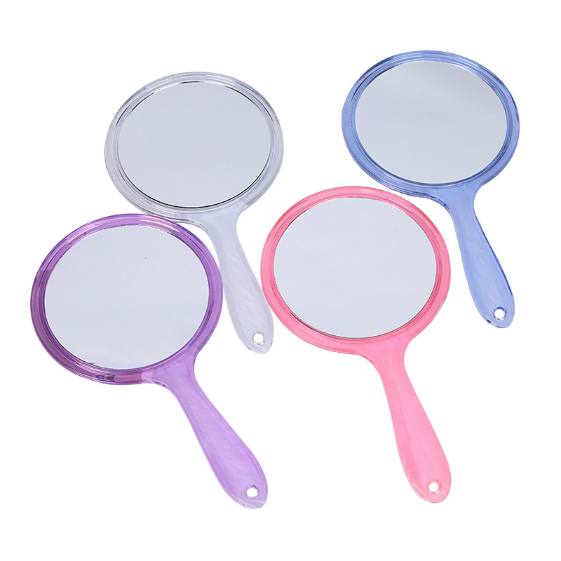 Small Semi-Clear Plastic Double-Sided Multi-Magnification Makeup Mirror