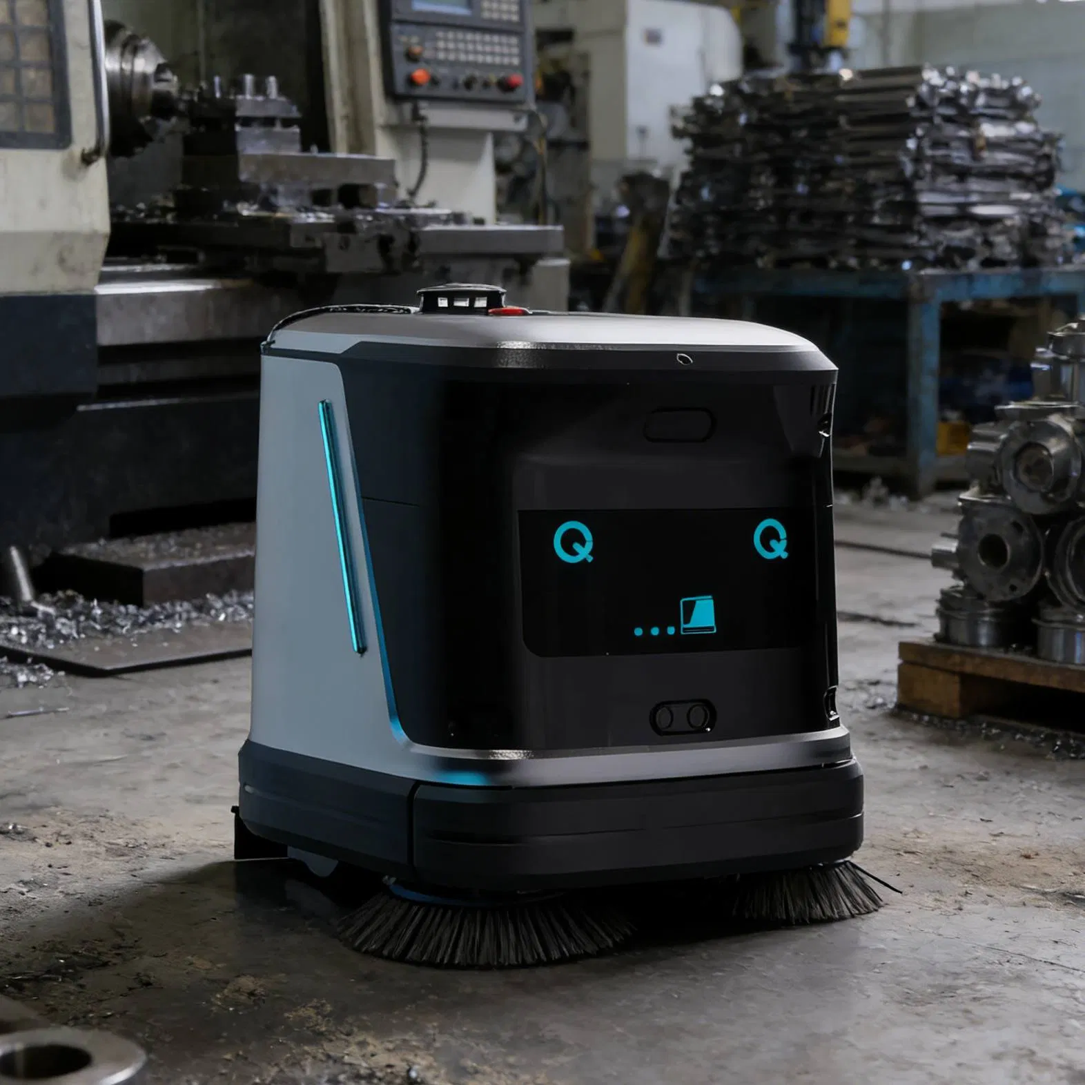 Factory High-Suction Robot Smart Workshop Cleaner Antonomour Scrubber Self Charging Robotic Sweeper