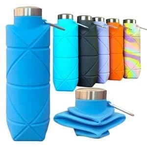 Складная силиконовая бутылка для воды, спортивная, дорожная