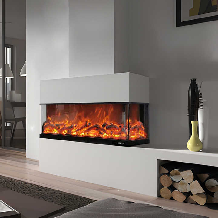 High Quality Elegant Wall-Mounted Home Appliance 3 Sided Electric Fireplace