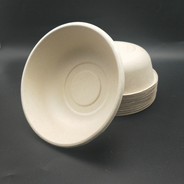 1000ml Round Sugarcane Bagasse Salad Bowl with Pet Lids