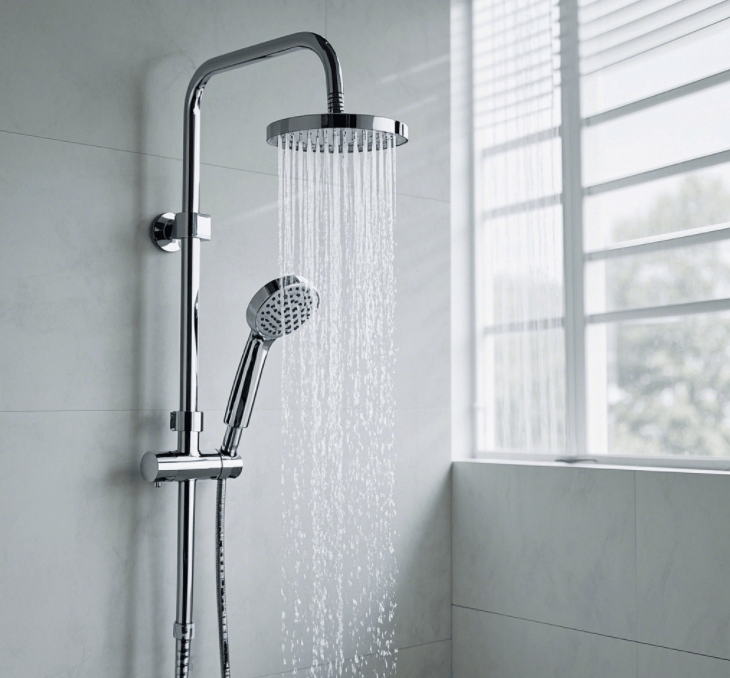 Thermostatic Black Rainfall Shower Sets with Digital Display Dual Handle Shower Head