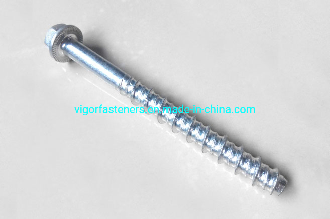 Hex Flange Masonry Concrete Bolt Anchor Self Threading with Galvanized Coating