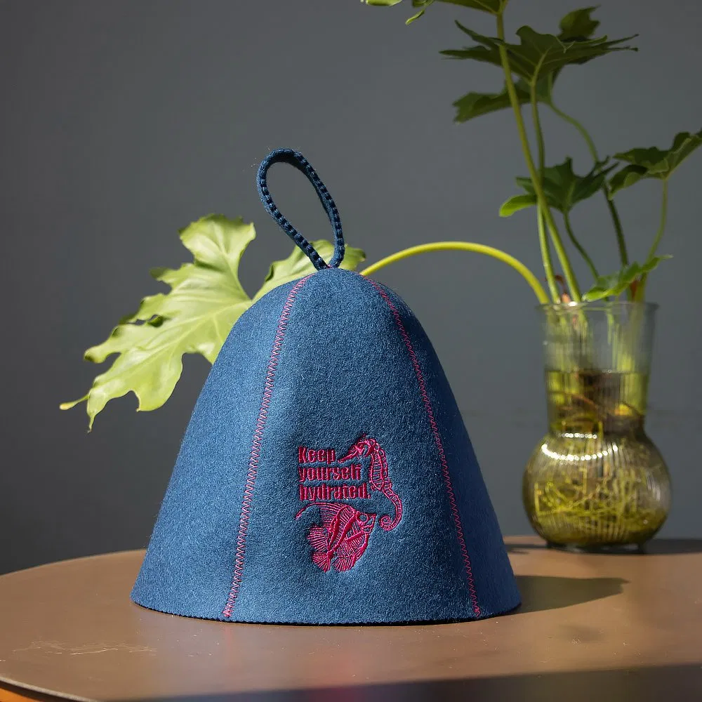 Different Color Support Custom Polyester Felt Sauna Hat Heat Bath Hat Sauna Bath Hat