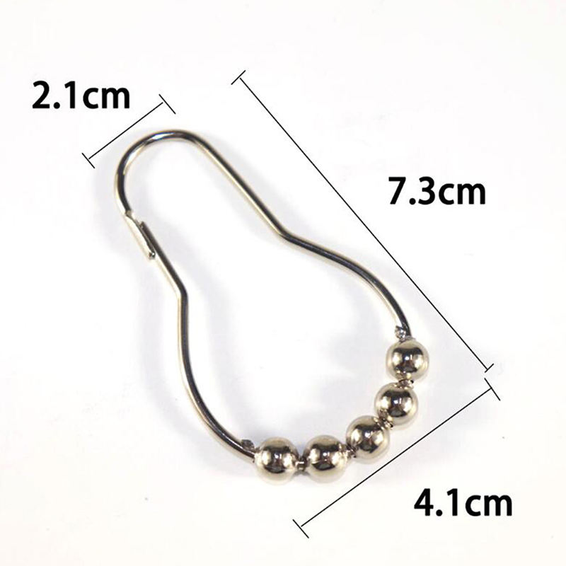 Stainless Steel Color Curtain Hooks Bath Rollerball Shower Hooks Glide Rings