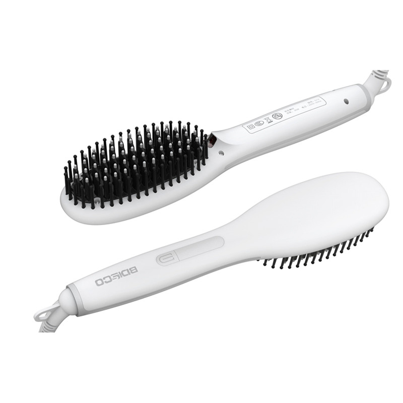 Dual Voltage Professional Electric Hair Straightening Brush Anti-Static Negative Ion and for Home Use Hot Air Comb