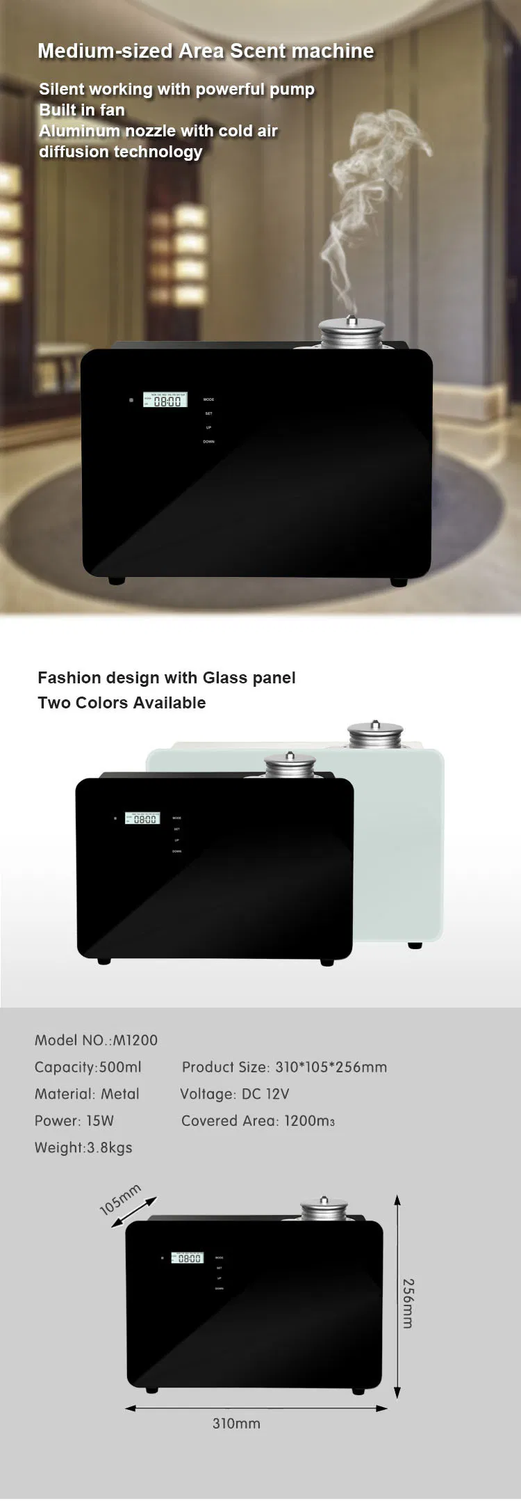 Ultrasonic Aromatherapy Machine Premium Essential Oil Aroma Diffuser Scent Diffuser