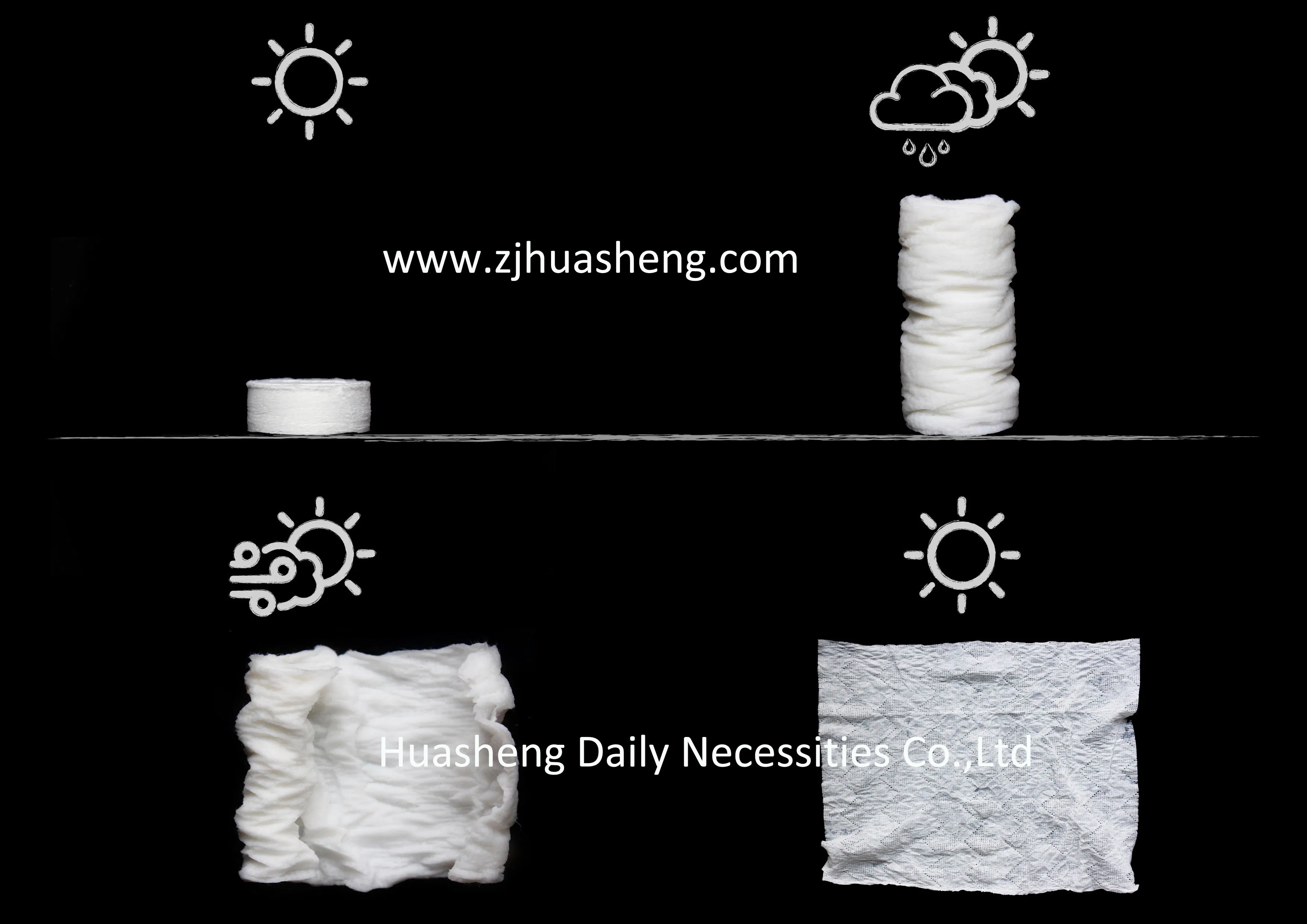 100% Biodegradable Nonwoven Spunlace Compressed Towel Tablet Tissue
