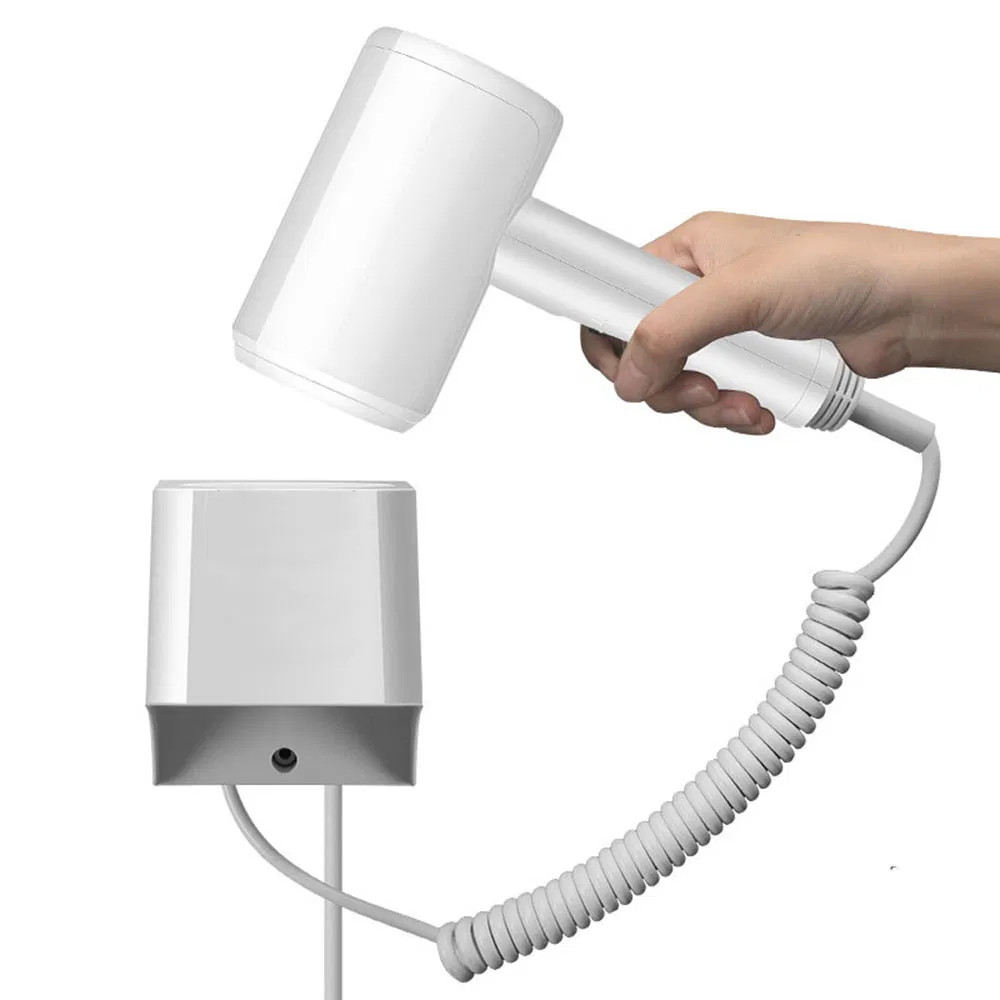 Hot Sale Blue Light Wall Mounted 1800W Constant Temperature Negative Ionic Electric Hair Dryer in Black/White Made of ABS Plastic for Hotel/Home/Guesthouses