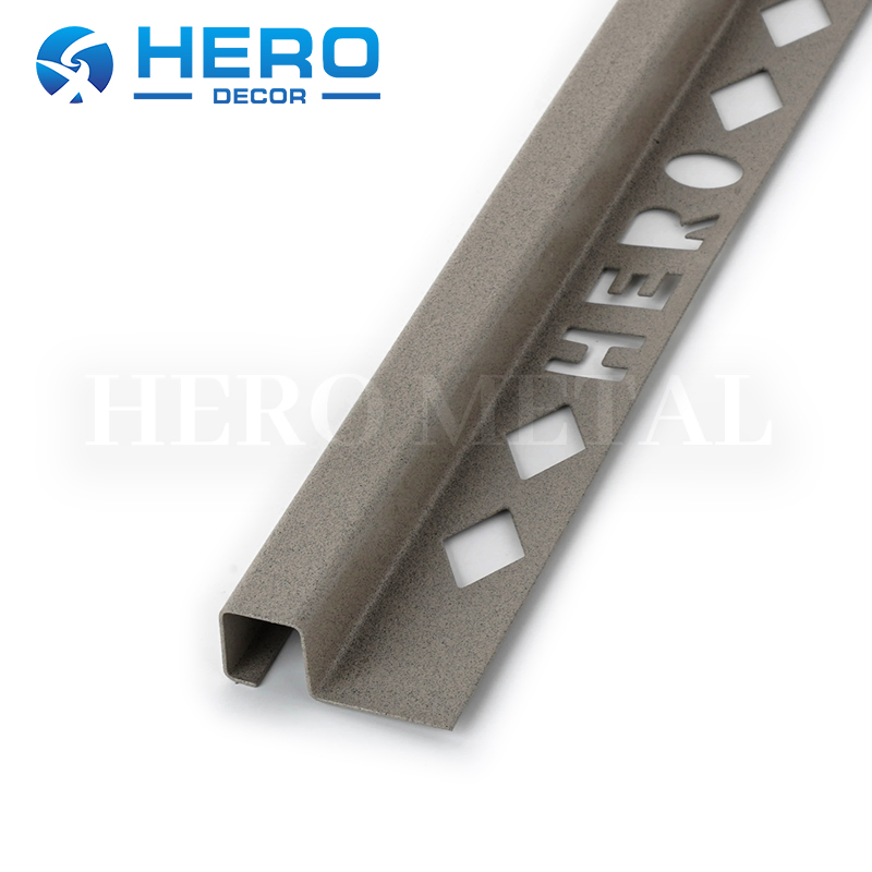Install Easy Decorative Tile Edge Trim Bullnose Border Mirror Finish Flat Stainless Steel Stone Grain Color Rounded Square Shape Strip