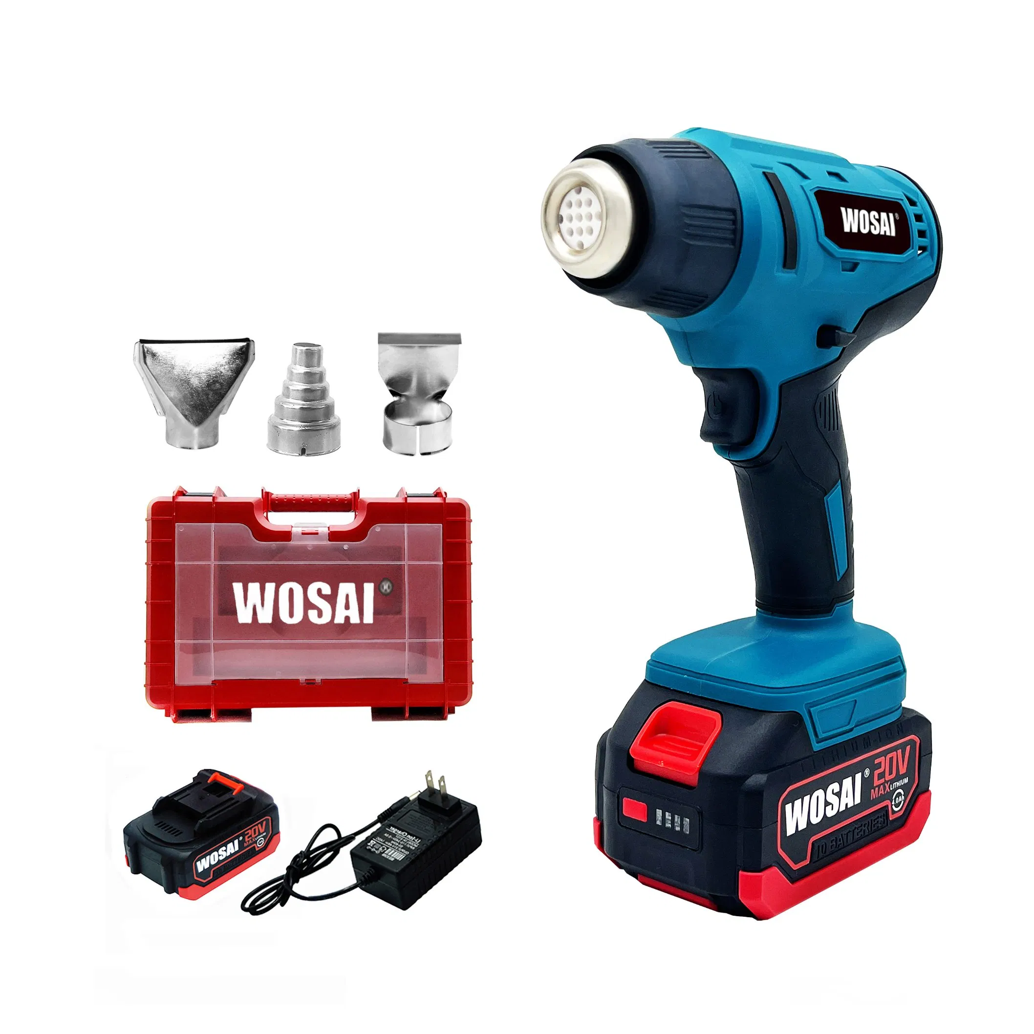 20V Wosai Cordless Sealing Wax Thermo Glue Hot Air Blower Heat Gun
