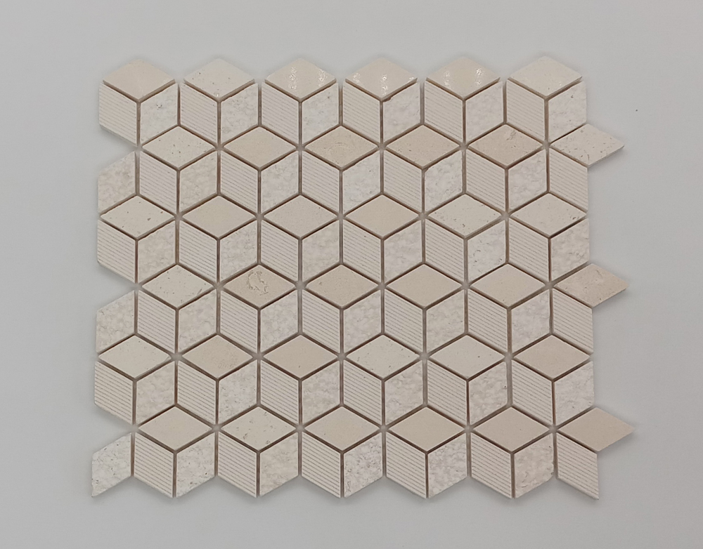 Мозаика из мрамора бежевая, ромб