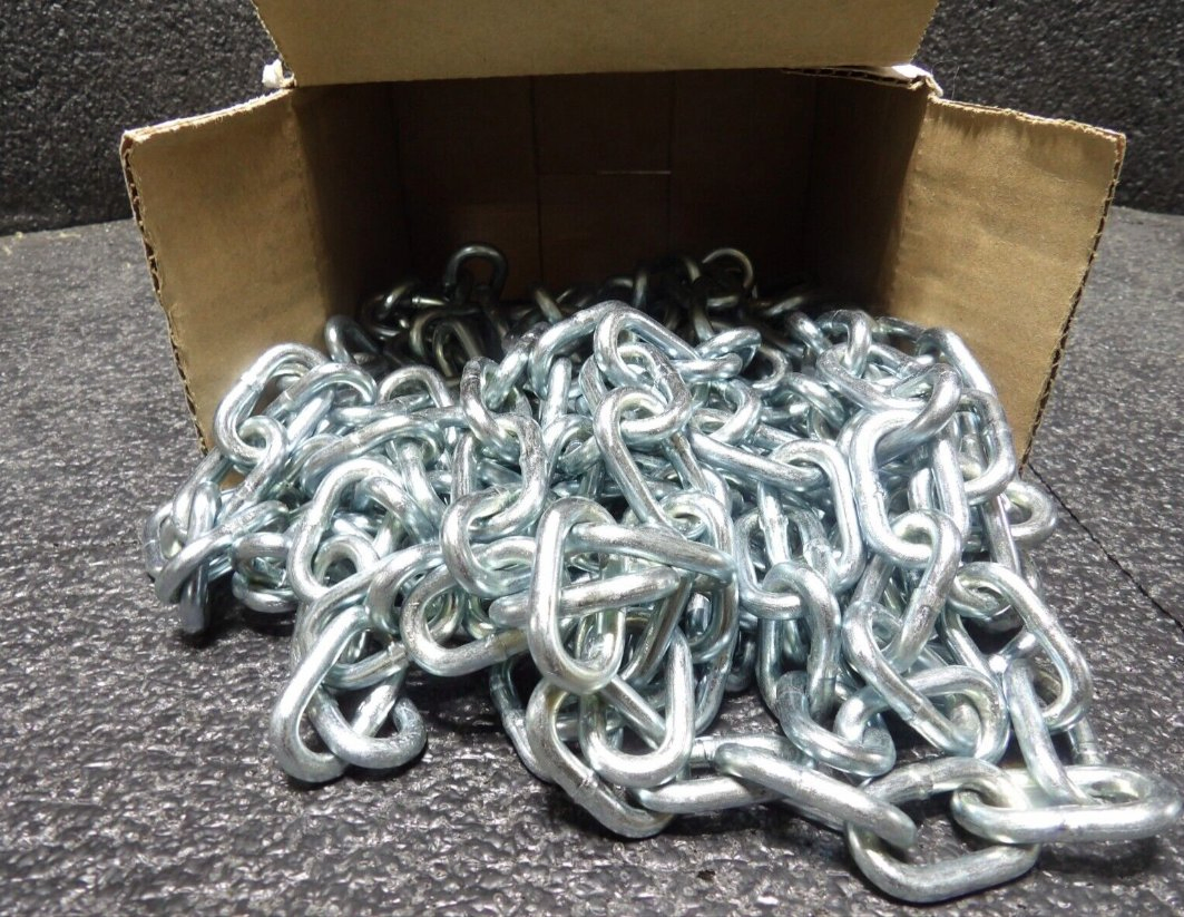 Chain 3/16" G-30 Proof Zinc Plated Coil Chain, 250'/Round Pail
