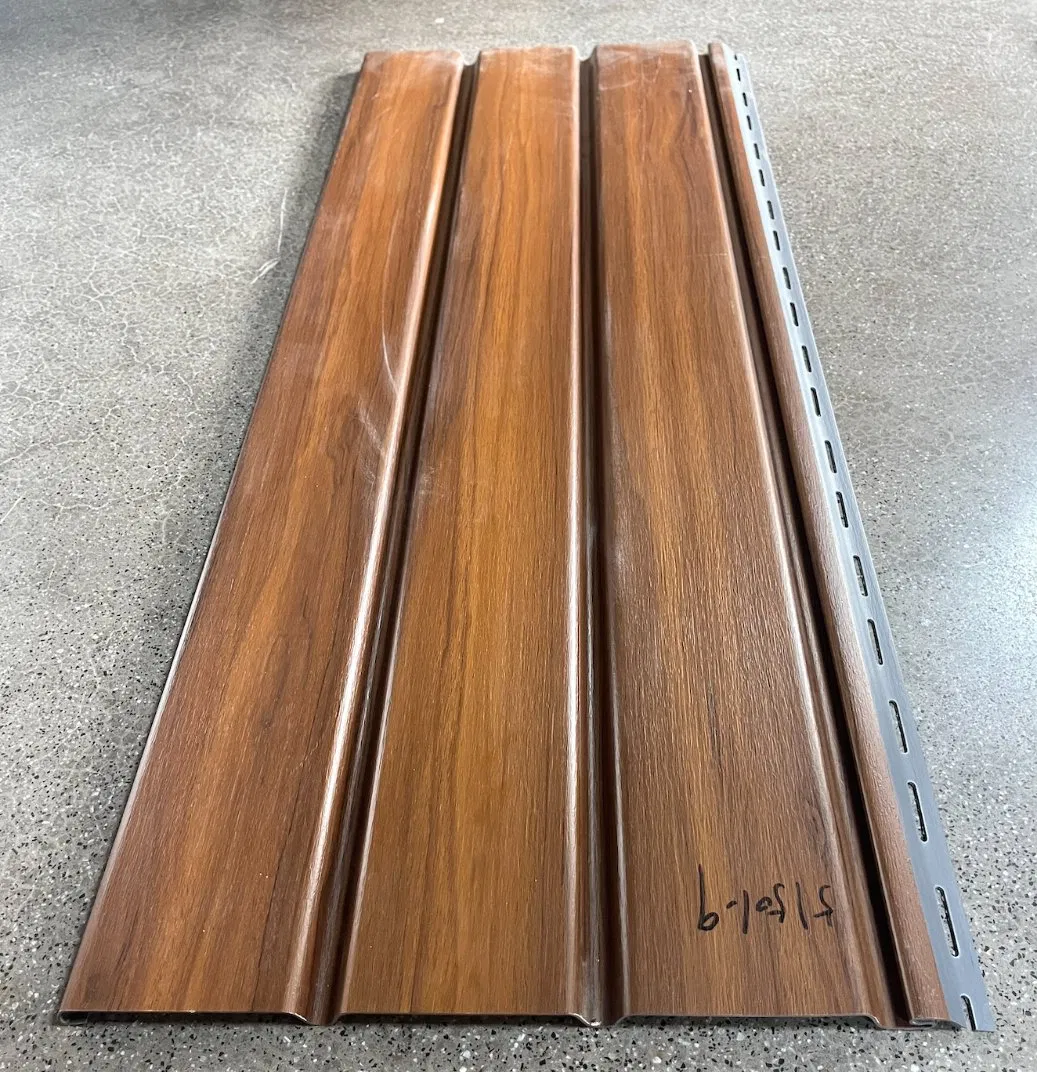 Home 30cm U Groove Brown External Vinyl PVC Vented Soffit Panel