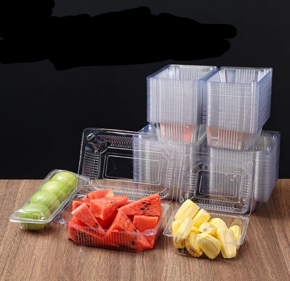 Food Grade Plastic Transparent Box with Lid Supermarket Fruits Vegetables Packaging