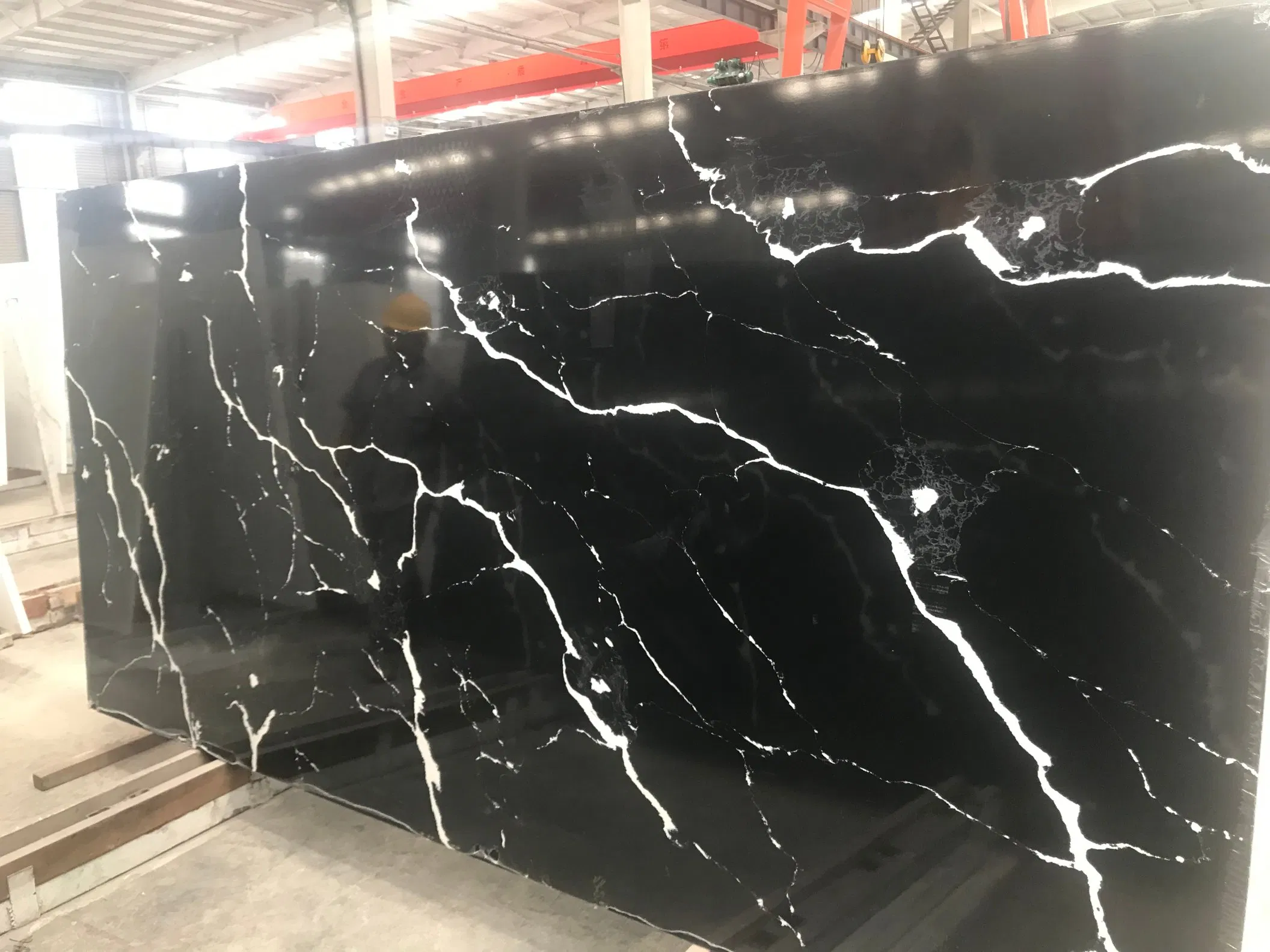 Artificial Quartz Stone Black Marquina Ideal for Kitchen Counter Tops Vanity Tops