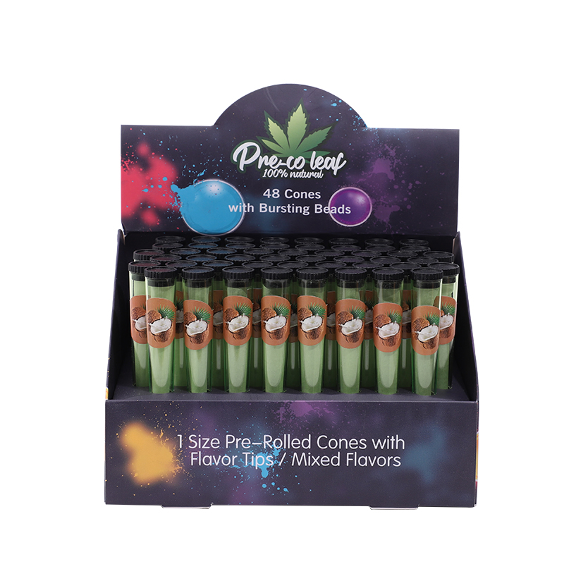 84mm 98mm 110mm Natural Paper Flavor Tip Easy Fill Burst Bead Pre Rolled Cones