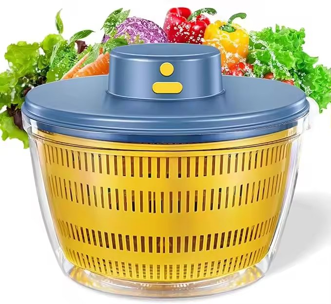 High Quality Vegetables Washer Dryer 4L Large Capacity Fruit Vegetable Strainer Spinner USB Electric Salad Lettuce Spinner