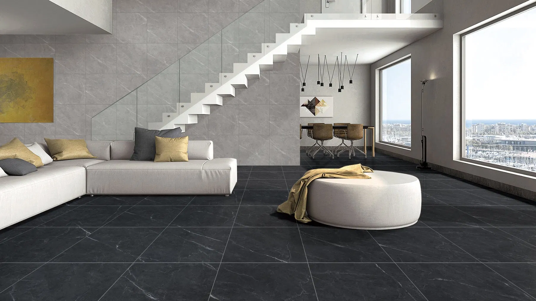 600X600mmhigh Quality Wall and Floor for Indoor Stairs Marble Gray Wall and Floor Tiles