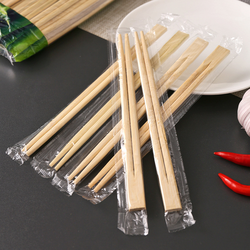 Chinese Restaurant Custom Print Disposable Bamboo Twin Chopsticks