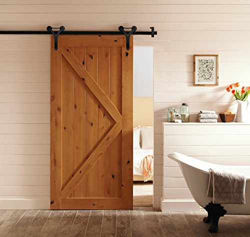 Black Non-Bypass Sliding Barn Door Hardware Kit