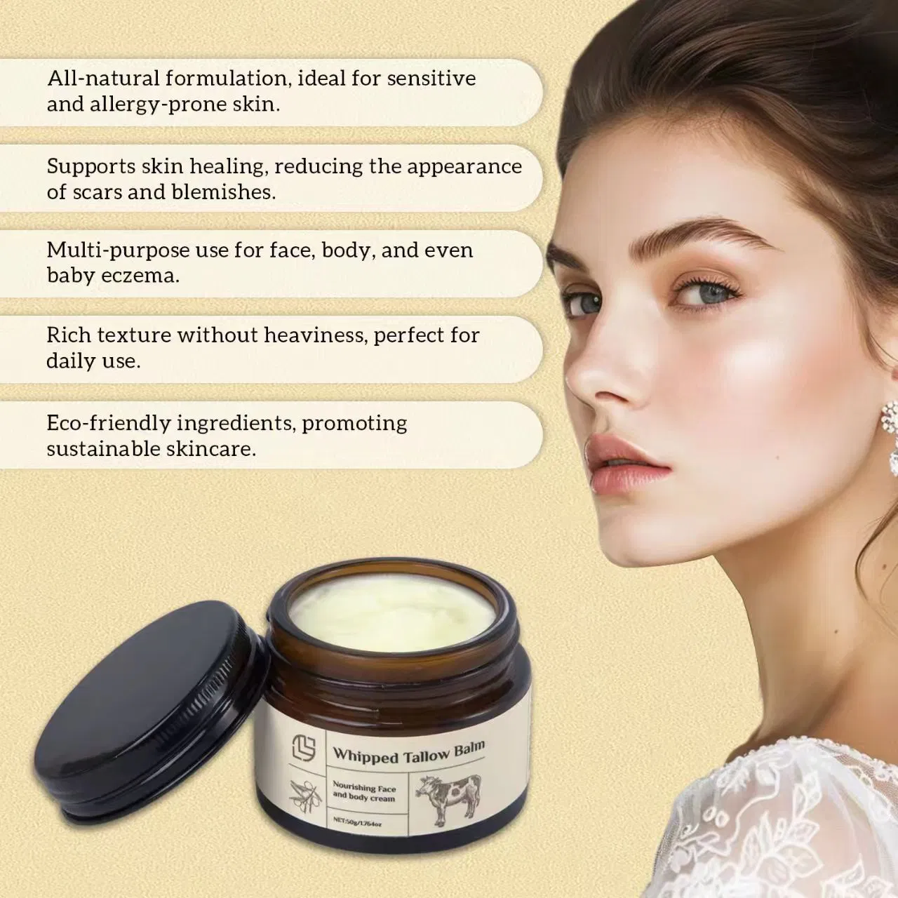 Factory OEM Beef Tallow Cream Skin Care Cream