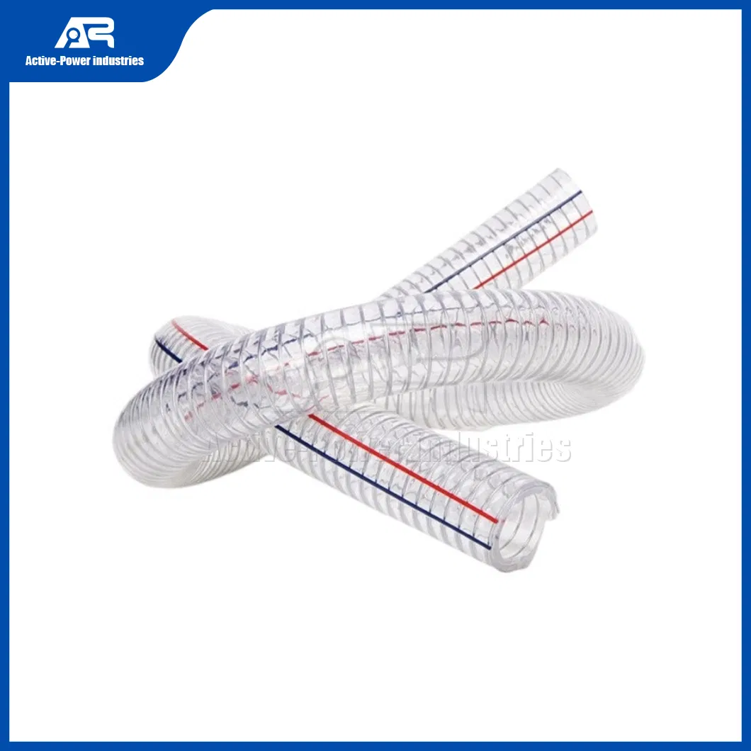 Active-Power Industries Industrial PVC Hose Manufacturing Best PVC Steel Wire Reinforced Hose China Heavy Duty Steel Wire Suction PVC Flexible Tubing