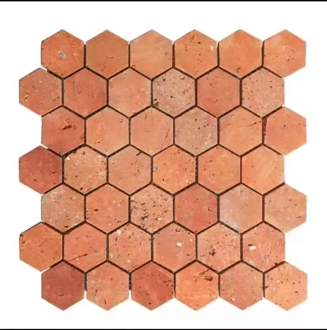 Small Square Brick Art Retaining Wall Baked Red Clay Bricks