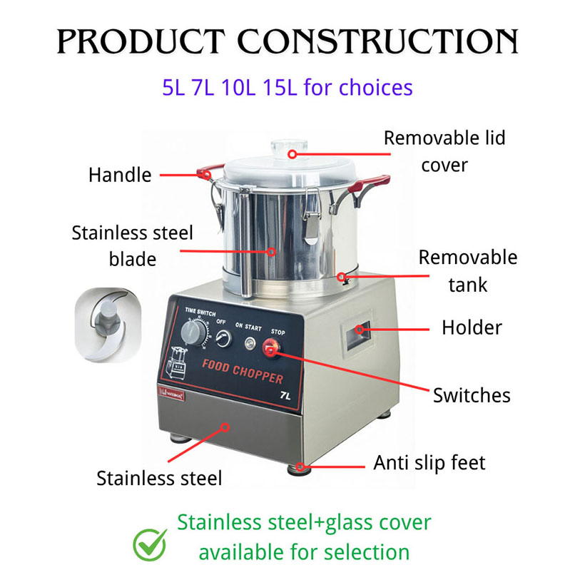 Hot Selling Stainless Steel High Speed Multi-Functional 7L Durable Food Chopper