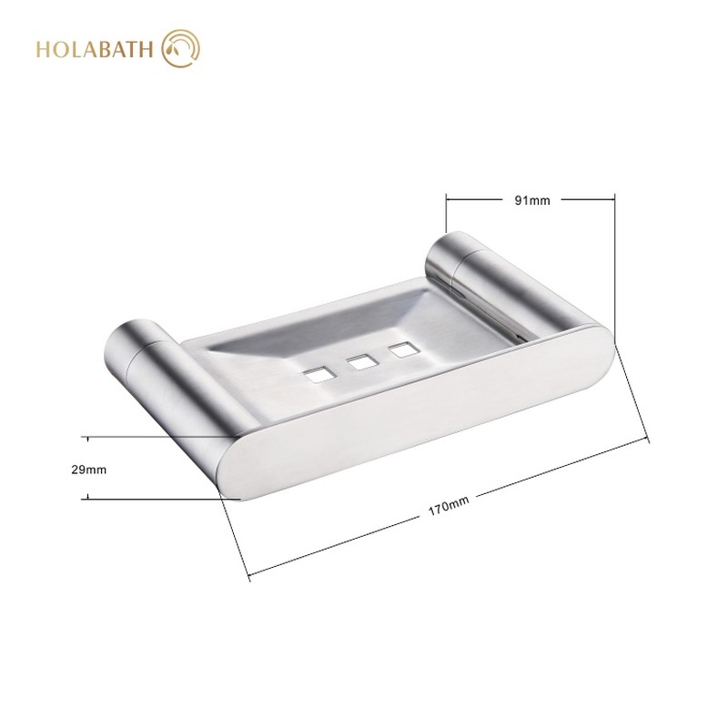 Stainless Steel Soap Dish with Anti-Slip Metal Pads Modern Bathroom Countertop Tray