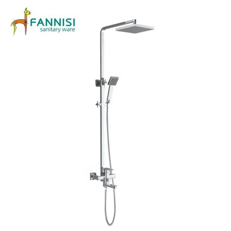 Wall Mount Brass Square Shower Column Pipe Shower Faucet Manufacturer