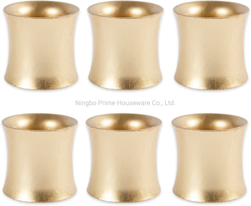 Napkin Rings for Weddings, Dinners, Parties, or Everyday Use, Shimmer Gold