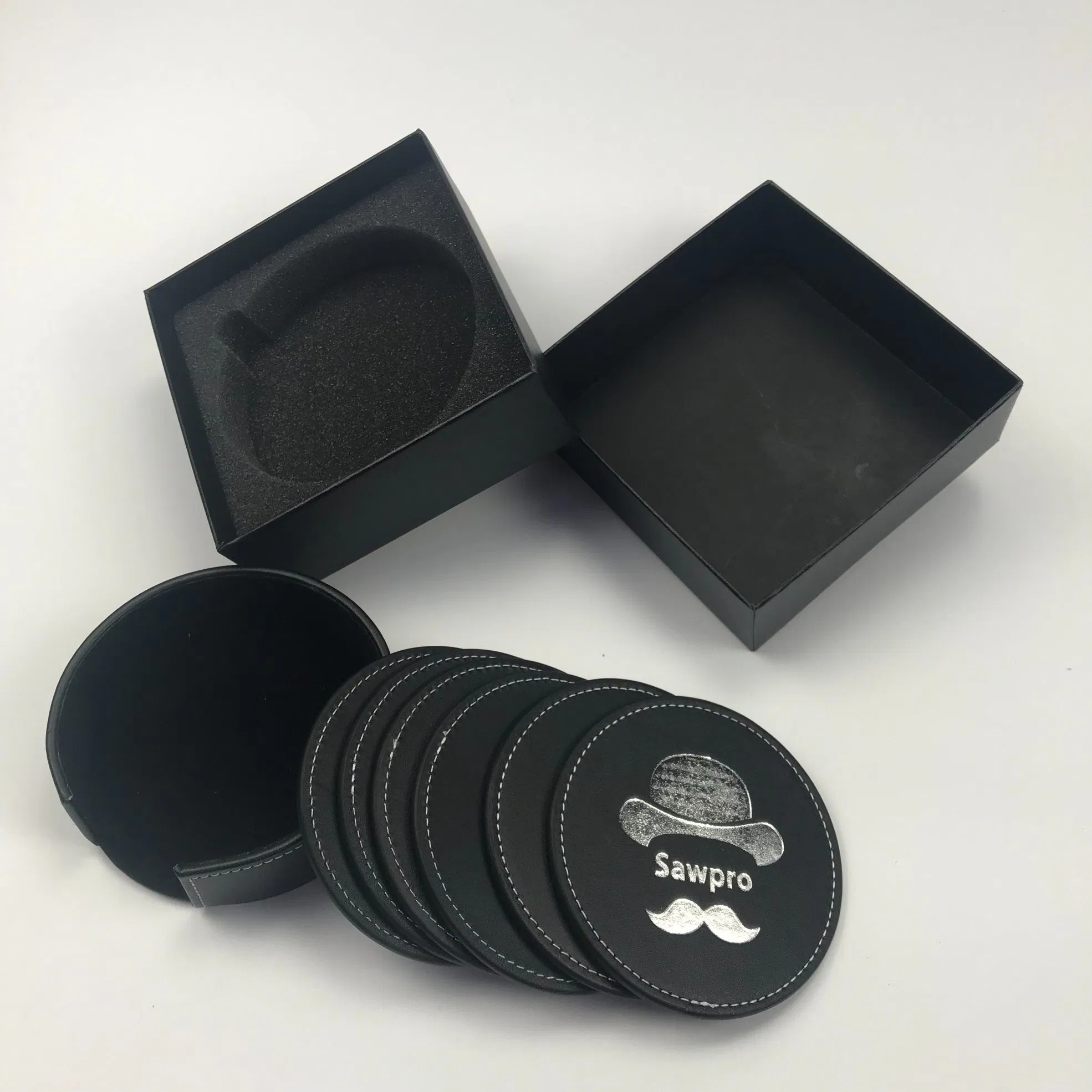 PU Leather Case Stainless Steel Lens Makeup Mirror