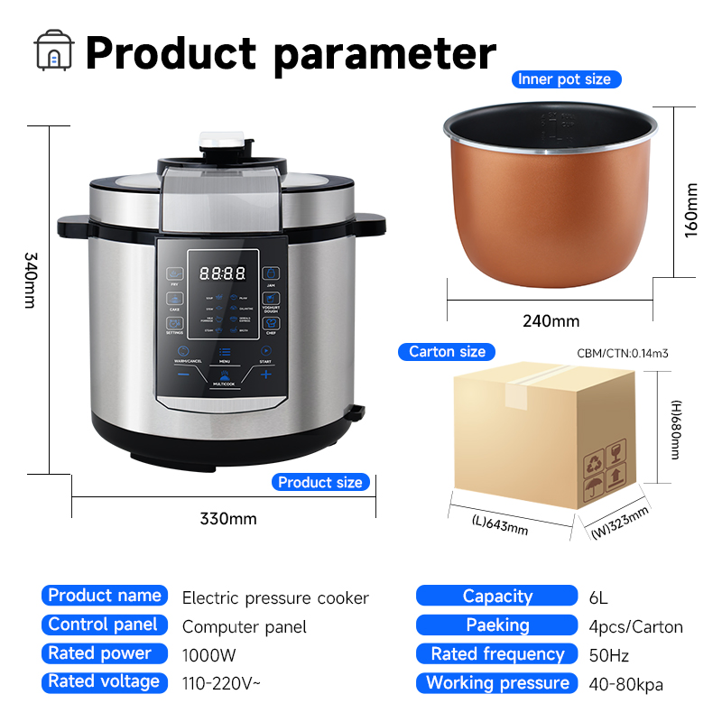 Best Multi Function Electric Pressure Cooker for Home Kitchen Appliance Wholesale