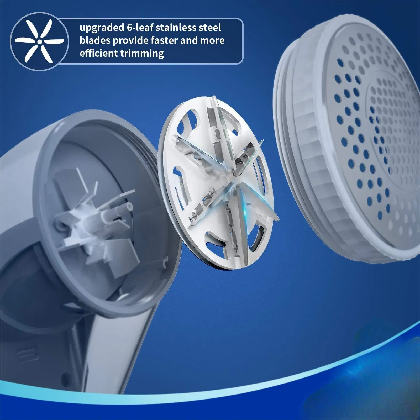 Fabric Shaver 2-Speeds Rechargeable Electric 2 Replaceable Upgraded 6-Leaf Blades Lint Remover