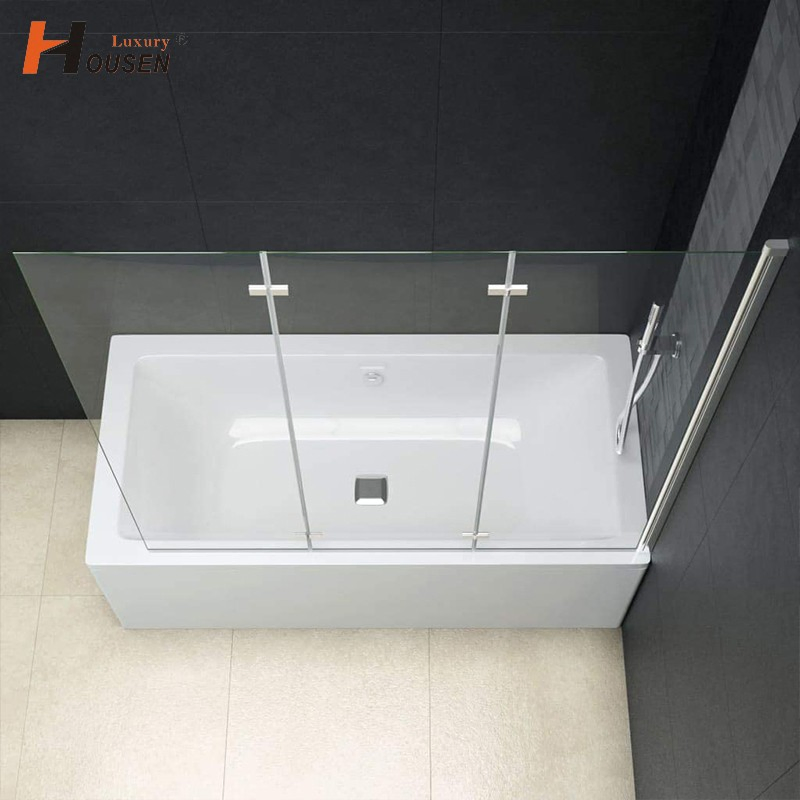New Design Space Saving Sliding Bathtub Screen with Pivot Wall Aluminum