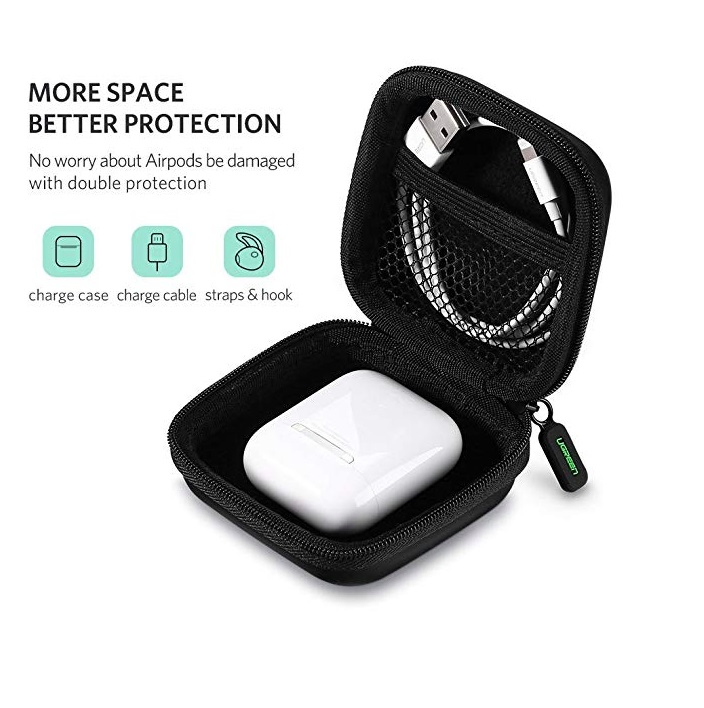 Квадратный чехол EVA для наушников и кабеля с карабином