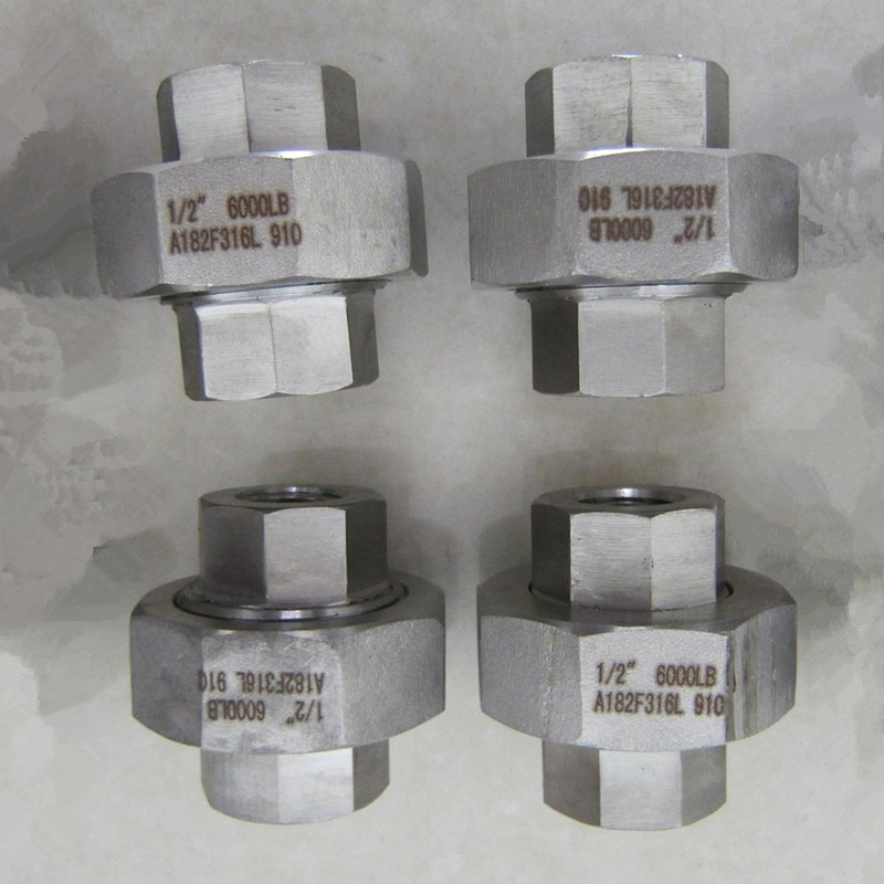 1/2" Stainless Steel A182 F316L 6000lb Thread Union Forged Pipe Fitting