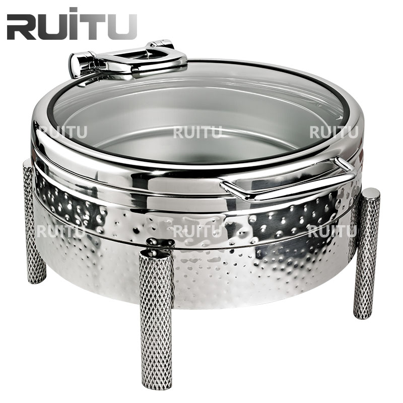 Chafer Shaffing Dish Luxury Square Hammered Hammered Buffet Chafing Dishes for Catering