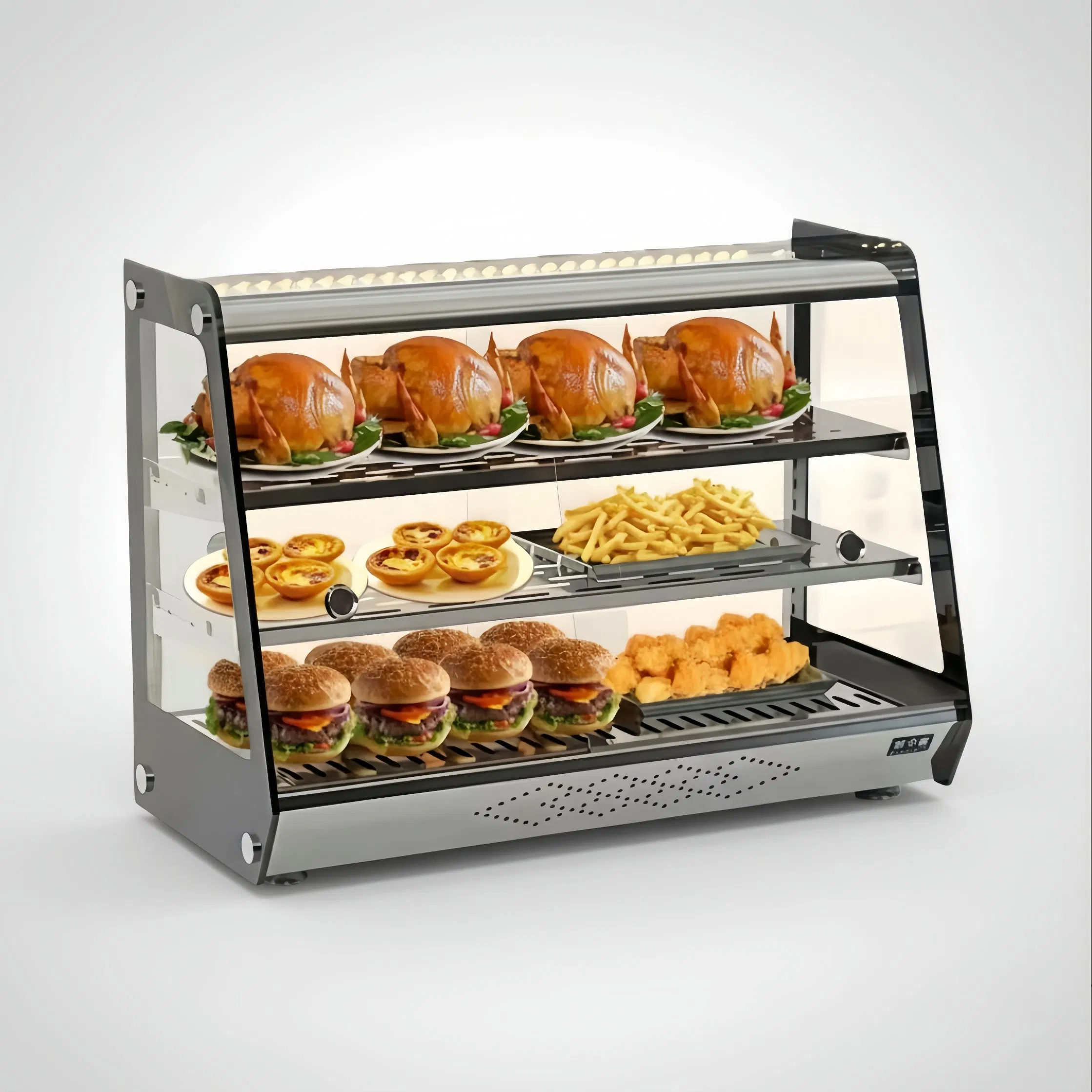 Commercial Heated Food Display Cabinet Countertop Model for Fast Food Shop