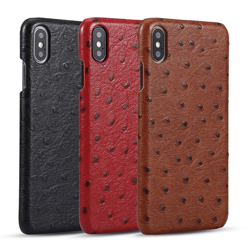 Чехол для iPhone X с узором под кожу страуса