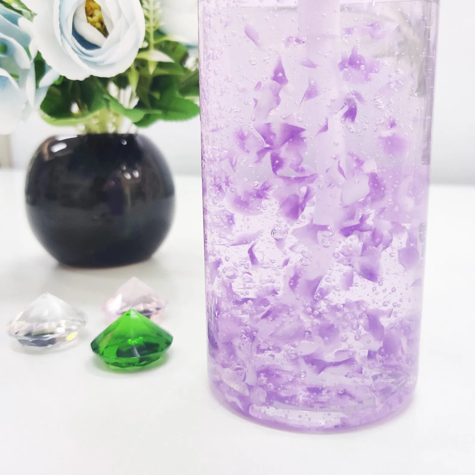 OEM Private Label Natural Organic Petal Perfume Shower Gel Lavender Help Sleep Body Wash Lavender Shower Gel 500ml